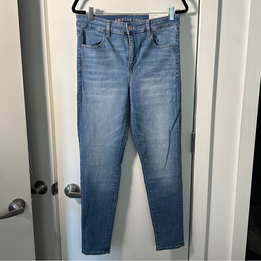 NWT American Eagle Next Level High-Rise Jeggings (Fresh Bright Blue) - Size 12